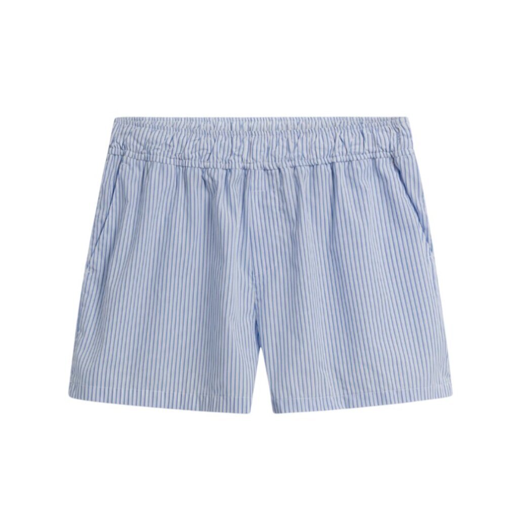 NWOT Almina Concept Stripe Boxer Shorts Womens Large Blue White Cotton Striped